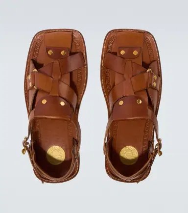 Versace Souvenir leather fisherman sandals | Thumbnail 2 Versace Souvenir leather fisherman sandals | Thumbnail 2