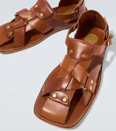 Versace Souvenir leather fisherman sandals | Thumbnail 6 Versace Souvenir leather fisherman sandals | Thumbnail 6