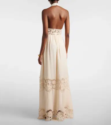 Elie Saab Georgette and macramé gown | Thumbnail 2 Elie Saab Georgette and macramé gown | Thumbnail 2