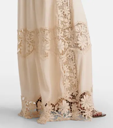 Elie Saab Georgette and macramé gown | Thumbnail 3 Elie Saab Georgette and macramé gown | Thumbnail 3