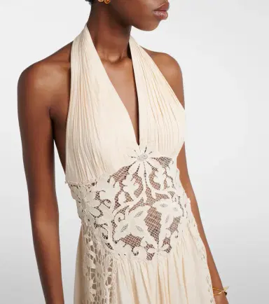 Elie Saab Georgette and macramé gown | Thumbnail 4 Elie Saab Georgette and macramé gown | Thumbnail 4