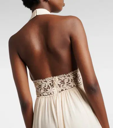 Elie Saab Georgette and macramé gown | Thumbnail 5 Elie Saab Georgette and macramé gown | Thumbnail 5