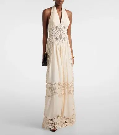 Elie Saab Georgette and macramé gown | Thumbnail 6 Elie Saab Georgette and macramé gown | Thumbnail 6