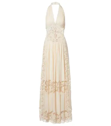 Elie Saab Georgette and macramé gown | Thumbnail 1 Elie Saab Georgette and macramé gown | Thumbnail 1