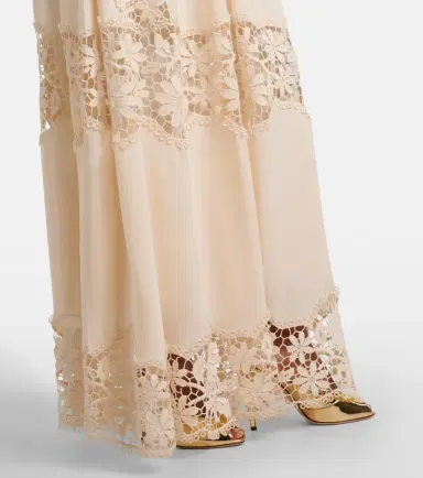 Elie Saab Georgette and macramé gown | Thumbnail 2 Elie Saab Georgette and macramé gown | Thumbnail 2