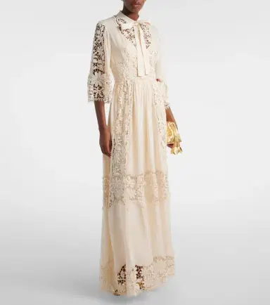 Elie Saab Georgette and macramé gown | Thumbnail 3 Elie Saab Georgette and macramé gown | Thumbnail 3