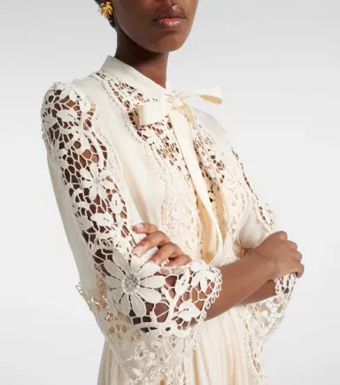 Elie Saab Georgette and macramé gown | Thumbnail 5 Elie Saab Georgette and macramé gown | Thumbnail 5
