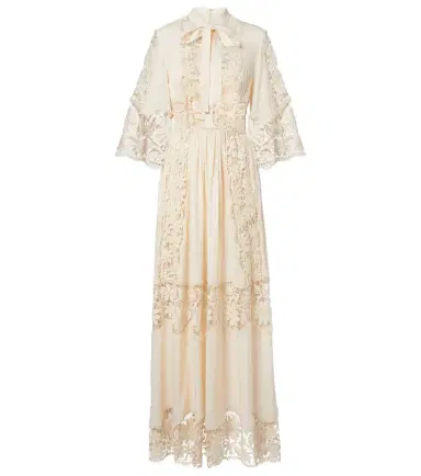 Elie Saab Georgette and macramé gown | Thumbnail 1 Elie Saab Georgette and macramé gown | Thumbnail 1