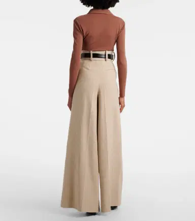 Elie Saab Linen and cotton canvas wide-leg pants | Thumbnail 3 Elie Saab Linen and cotton canvas wide-leg pants | Thumbnail 3