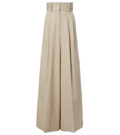 Elie Saab Linen and cotton canvas wide-leg pants | Thumbnail 1 Elie Saab Linen and cotton canvas wide-leg pants | Thumbnail 1
