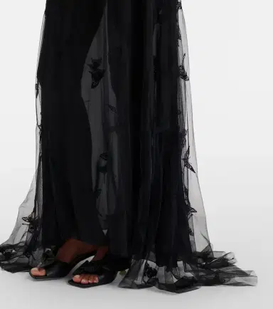 Blumarine Embellished georgette and lace maxi dress | Thumbnail 3 Blumarine Embellished georgette and lace maxi dress | Thumbnail 3