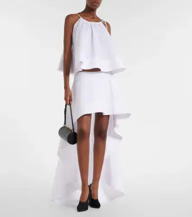 Stella McCartney Asymmetric ruffled cotton poplin miniskirt | Thumbnail 6 Stella McCartney Asymmetric ruffled cotton poplin miniskirt | Thumbnail 6