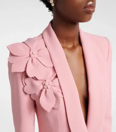 Elie Saab Floral-appliqué cady blazer | Thumbnail 2 Elie Saab Floral-appliqué cady blazer | Thumbnail 2