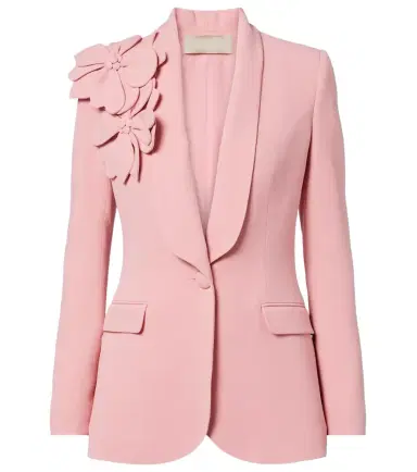 Elie Saab Floral-appliqué cady blazer | Thumbnail 1 Elie Saab Floral-appliqué cady blazer | Thumbnail 1