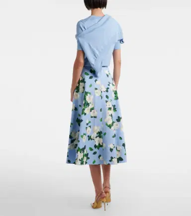 Carolina Herrera Floral faille midi skirt | Thumbnail 6 Carolina Herrera Floral faille midi skirt | Thumbnail 6