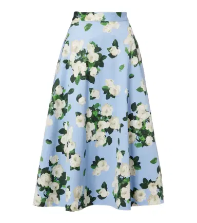 Carolina Herrera Floral faille midi skirt | Thumbnail 1 Carolina Herrera Floral faille midi skirt | Thumbnail 1