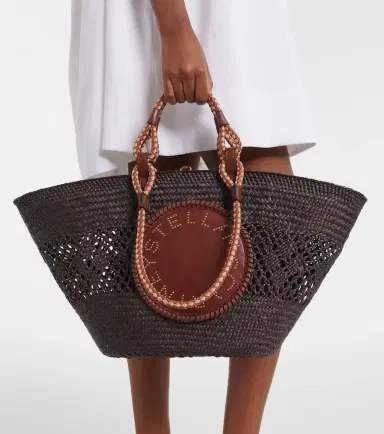 Stella McCartney Logo Large raffia basket bag | Thumbnail 5 Stella McCartney Logo Large raffia basket bag | Thumbnail 5