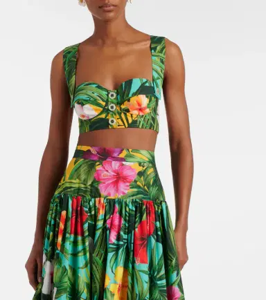 Dolce & Gabbana Floral cotton crop top | Thumbnail 2 Dolce & Gabbana Floral cotton crop top | Thumbnail 2