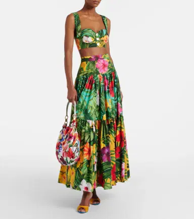 Dolce & Gabbana Floral cotton crop top | Thumbnail 3 Dolce & Gabbana Floral cotton crop top | Thumbnail 3