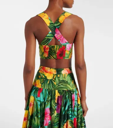 Dolce & Gabbana Floral cotton crop top | Thumbnail 4 Dolce & Gabbana Floral cotton crop top | Thumbnail 4