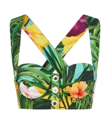 Dolce & Gabbana Floral cotton crop top | Thumbnail 1 Dolce & Gabbana Floral cotton crop top | Thumbnail 1