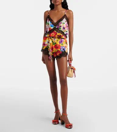 Dolce & Gabbana Floral lace-trimmed silk-blend camisole | Thumbnail 3 Dolce & Gabbana Floral lace-trimmed silk-blend camisole | Thumbnail 3