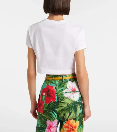 Dolce & Gabbana Floral cotton crop top | Thumbnail 2 Dolce & Gabbana Floral cotton crop top | Thumbnail 2
