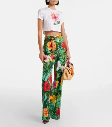 Dolce & Gabbana Floral cotton crop top | Thumbnail 4 Dolce & Gabbana Floral cotton crop top | Thumbnail 4