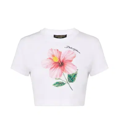 Dolce & Gabbana Floral cotton crop top | Thumbnail 1 Dolce & Gabbana Floral cotton crop top | Thumbnail 1