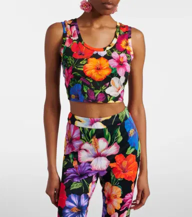 Dolce & Gabbana Floral cotton crop top | Thumbnail 2 Dolce & Gabbana Floral cotton crop top | Thumbnail 2