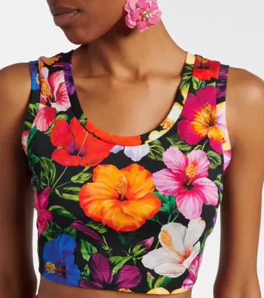 Dolce & Gabbana Floral cotton crop top | Thumbnail 4 Dolce & Gabbana Floral cotton crop top | Thumbnail 4