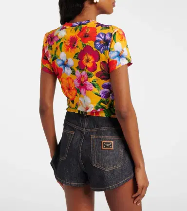 Dolce & Gabbana Floral cotton crop top | Thumbnail 2 Dolce & Gabbana Floral cotton crop top | Thumbnail 2