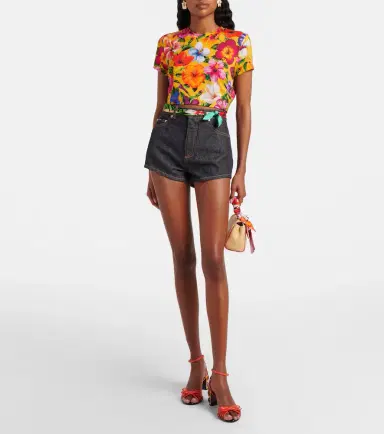 Dolce & Gabbana Floral cotton crop top | Thumbnail 4 Dolce & Gabbana Floral cotton crop top | Thumbnail 4