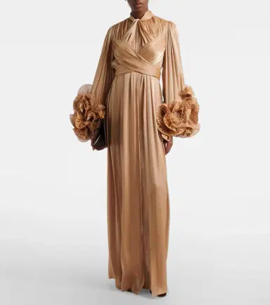 Costarellos Ruffled Lurex georgette gown | Thumbnail 2 Costarellos Ruffled Lurex georgette gown | Thumbnail 2