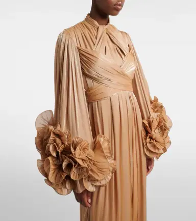 Costarellos Ruffled Lurex georgette gown | Thumbnail 4 Costarellos Ruffled Lurex georgette gown | Thumbnail 4