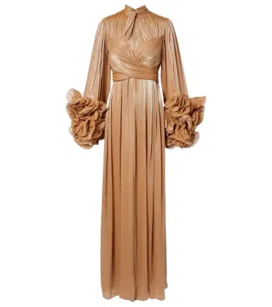 Costarellos Ruffled Lurex georgette gown | Thumbnail 1 Costarellos Ruffled Lurex georgette gown | Thumbnail 1