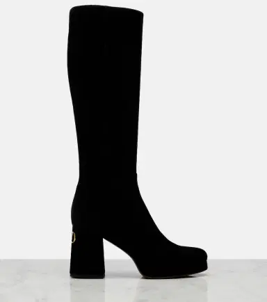 Valentino Garavani Fawcette VLogo suede knee-high boots | Thumbnail 2 Valentino Garavani Fawcette VLogo suede knee-high boots | Thumbnail 2