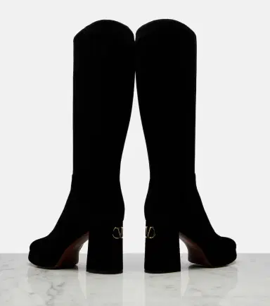 Valentino Garavani Fawcette VLogo suede knee-high boots | Thumbnail 4 Valentino Garavani Fawcette VLogo suede knee-high boots | Thumbnail 4