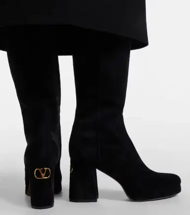 Valentino Garavani Fawcette VLogo suede knee-high boots | Thumbnail 6 Valentino Garavani Fawcette VLogo suede knee-high boots | Thumbnail 6