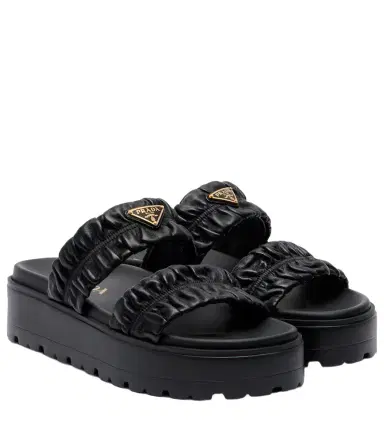 Prada Matelassé leather platform sandals | Thumbnail 1 Prada Matelassé leather platform sandals | Thumbnail 1