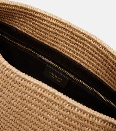 Ferragamo Medium raffia shoulder bag | Thumbnail 2 Ferragamo Medium raffia shoulder bag | Thumbnail 2