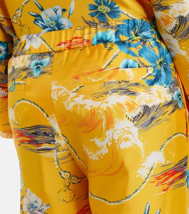 Gucci Floral silk twill wide-leg pants | Thumbnail 2 Gucci Floral silk twill wide-leg pants | Thumbnail 2