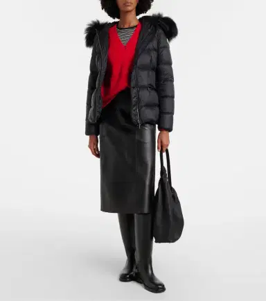 Moncler Boed shearling-trimmed down jacket | Thumbnail 7 Moncler Boed shearling-trimmed down jacket | Thumbnail 7