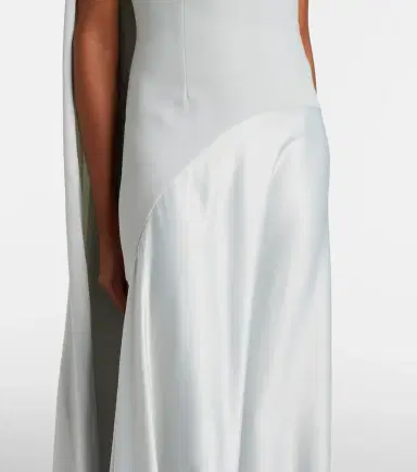 Solace London Cece halterneck crêpe and satin gown | Thumbnail 4 Solace London Cece halterneck crêpe and satin gown | Thumbnail 4