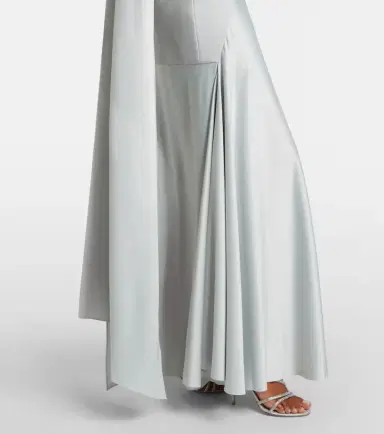 Solace London Cece halterneck crêpe and satin gown | Thumbnail 6 Solace London Cece halterneck crêpe and satin gown | Thumbnail 6