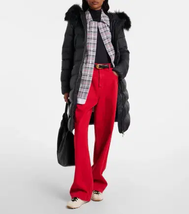 Moncler Boedic shearling-trimmed down coat | Thumbnail 3 Moncler Boedic shearling-trimmed down coat | Thumbnail 3