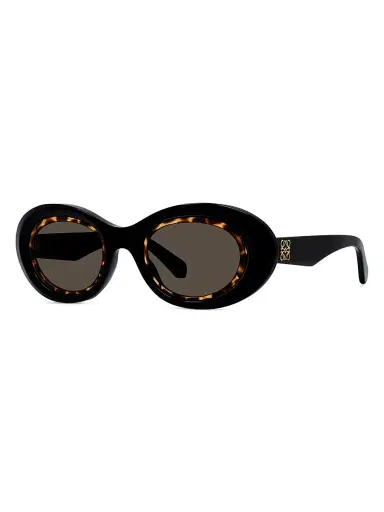Loewe Women's Anagram 54MM Oval Sunglasses - Shiny Black Brown | Thumbnail 1 Loewe Women's Anagram 54MM Oval Sunglasses - Shiny Black Brown | Thumbnail 1