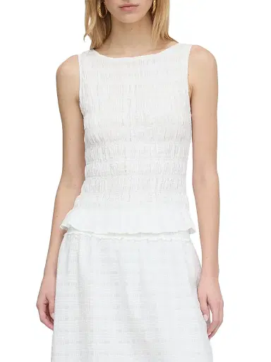 Hill House Home Women's The Phoebe Nap Top - White Crinkle Check - Size XXL | Thumbnail 3 Hill House Home Women's The Phoebe Nap Top - White Crinkle Check - Size XXL | Thumbnail 3