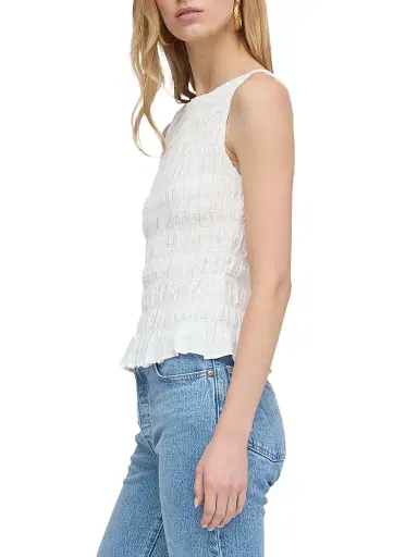 Hill House Home Women's The Phoebe Nap Top - White Crinkle Check - Size XXL | Thumbnail 5 Hill House Home Women's The Phoebe Nap Top - White Crinkle Check - Size XXL | Thumbnail 5