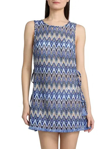 Ramy Brook Women's Kimber Zigzag Cover-Up Minidress - Ocean Zigzag | Thumbnail 3 Ramy Brook Women's Kimber Zigzag Cover-Up Minidress - Ocean Zigzag | Thumbnail 3